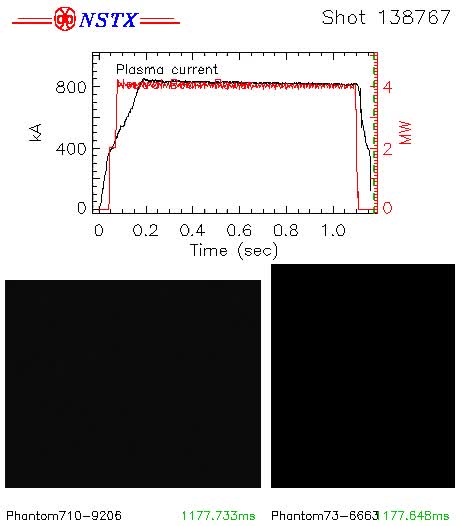 Cameras 1 & 3 — Phantom710-9206 (Bay E top-down LLD camera) + Phantom73-6663 (Bay J top-down) - Shot 138767 (422.000-1.178 s)